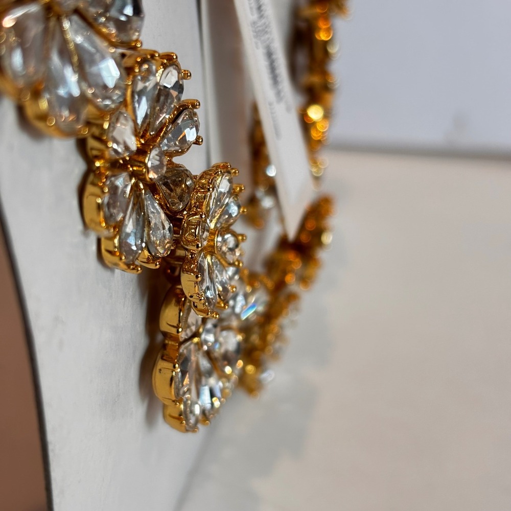 Kate Spade Clear As Crystal Flower Necklace Gold Tone Video NWT Sparkle! - Picture 4 of 10
